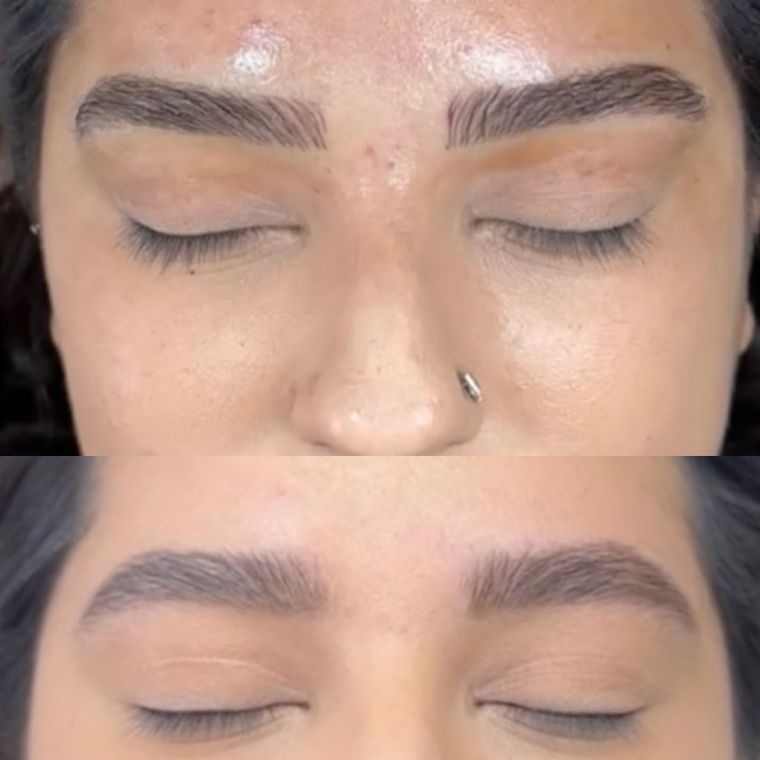 Before and after brows by The Beauty Angel Studio