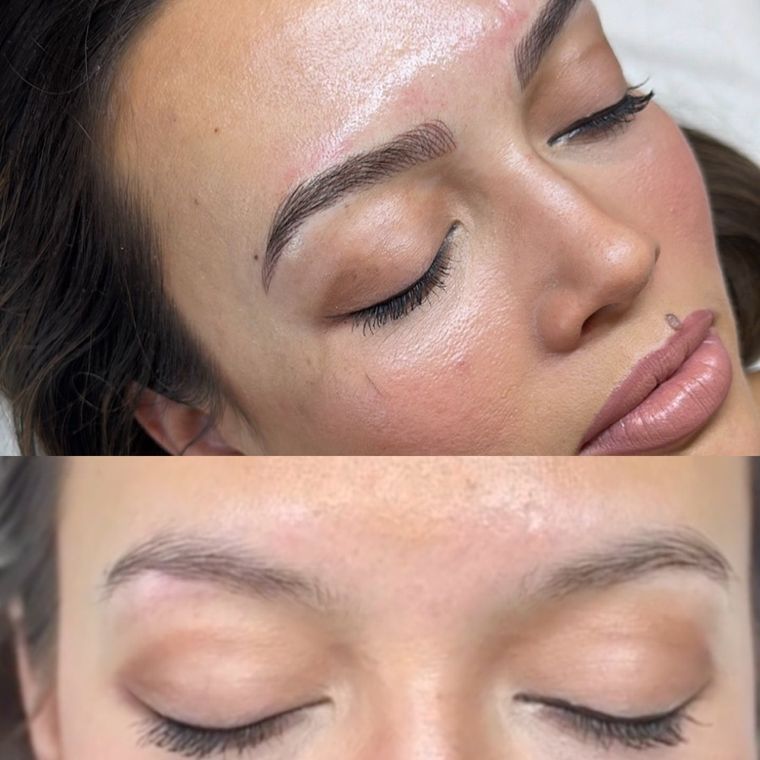 Before and after brows by The Beauty Angel Studio